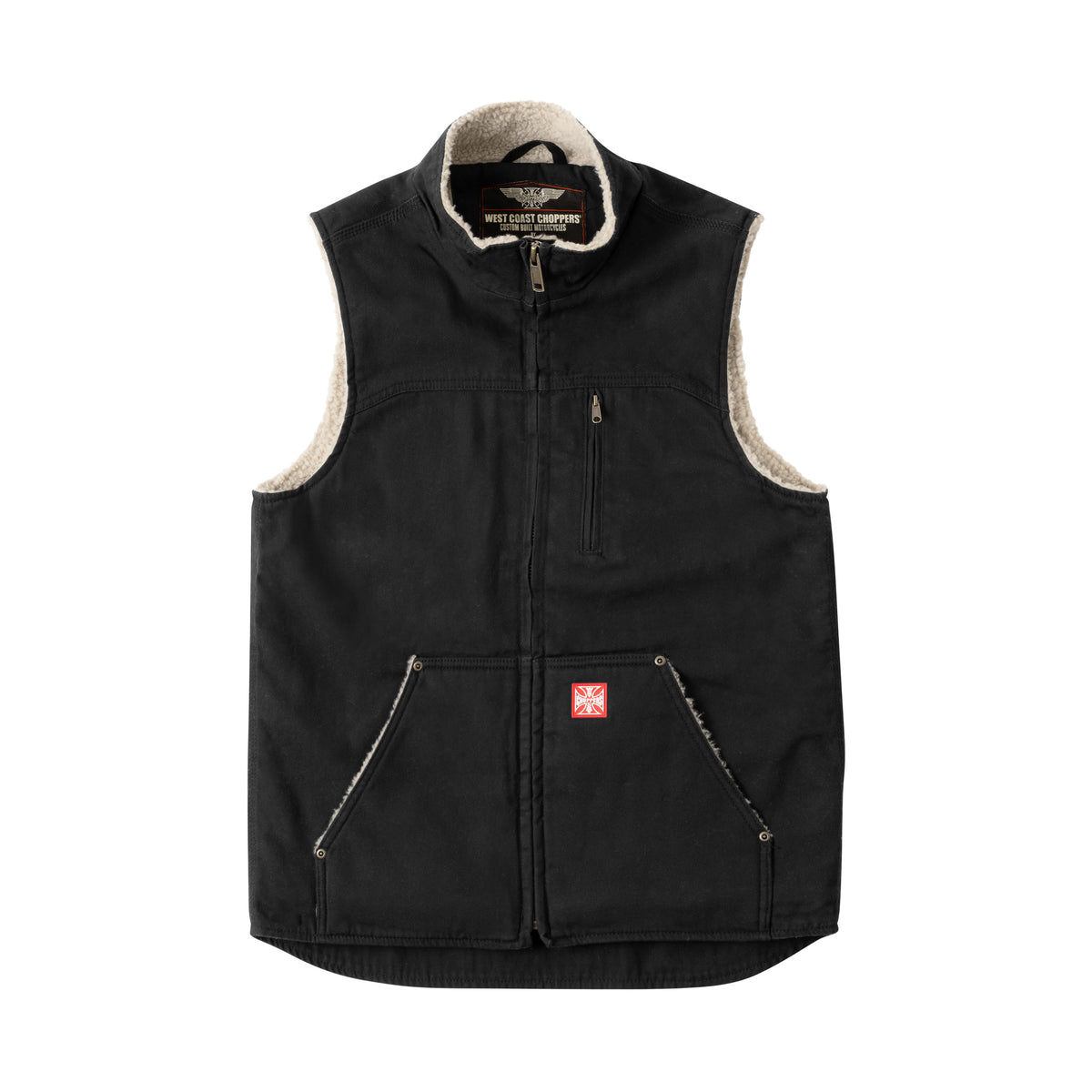 WCC SHERPA LINED HEAVY DUTY CANVAS WORKVEST - BLACK – West Coast