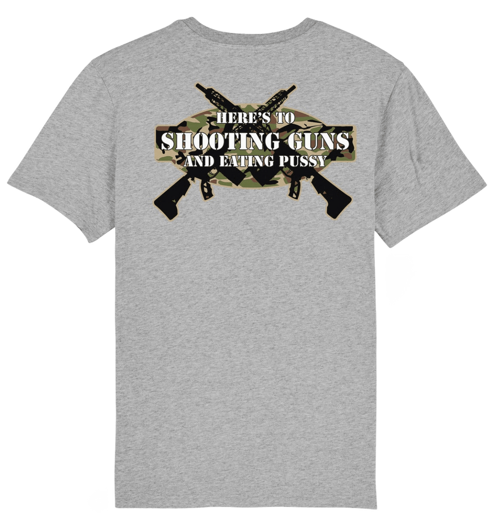 SHOOTING GUNS TEE - GREY - West Coast Choppers