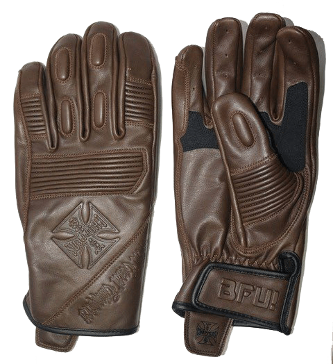 WCC - BFU LEATHER RIDING GLOVE - Tobacco brown - West Coast Choppers