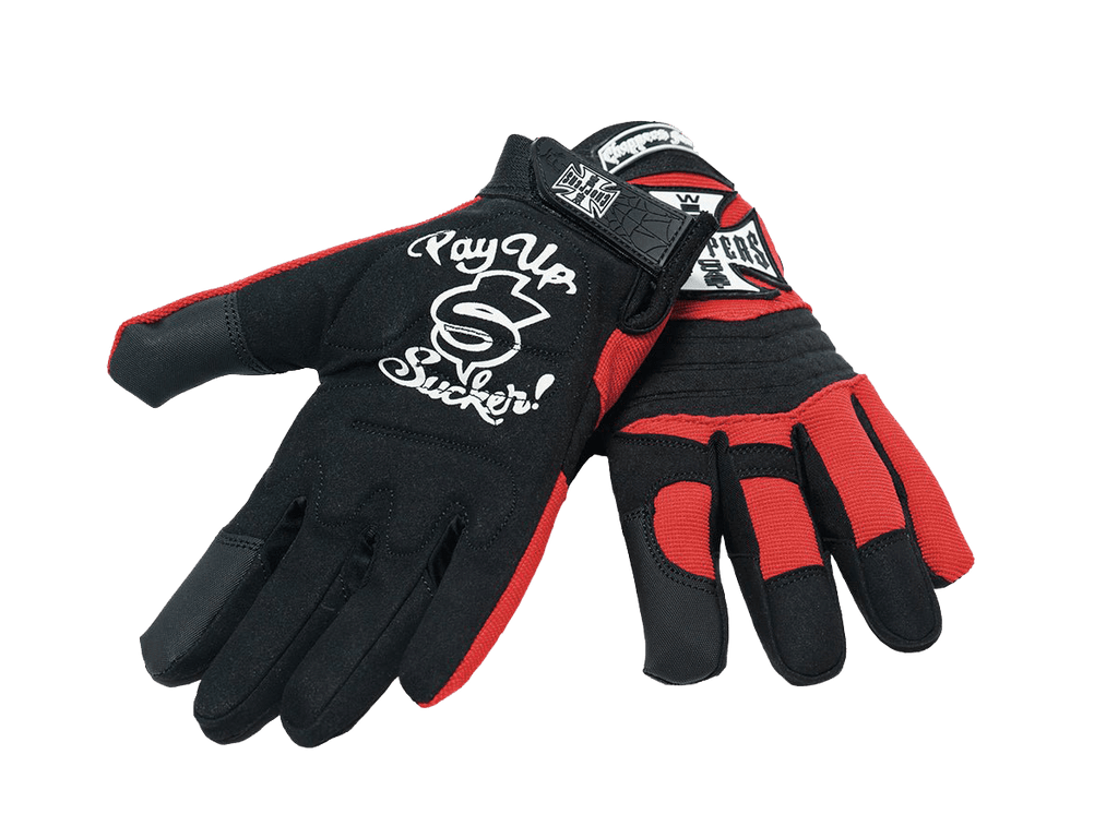 WCC - RIDING GLOVES - Black/Red - West Coast Choppers