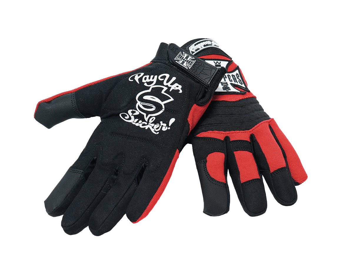WCC RIDING GLOVES Black/Red West Coast Choppers