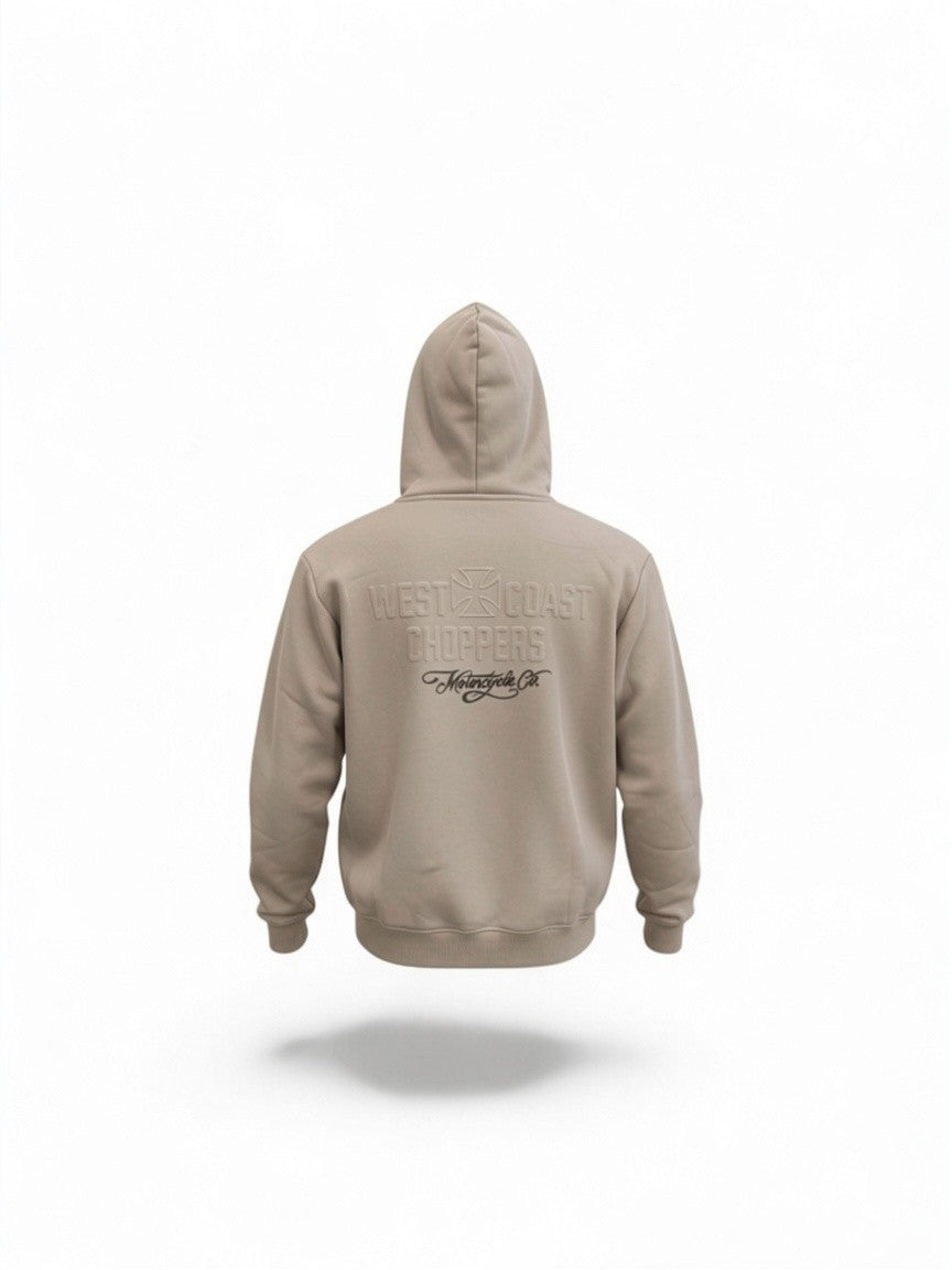 WEST COAST CHOPPERS スウェットパーカー イタリア製 WCC Embossed Sweat Hoody - Beige – West Coast Choppers