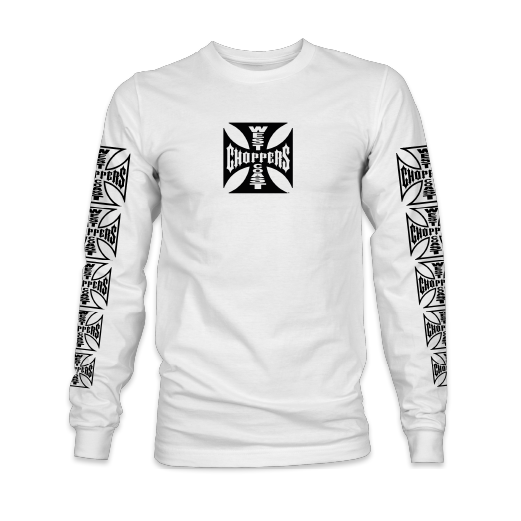 WCC - OG CROSS LONGSLEEVE - WHITE – West Coast Choppers WCC - OG CROSS LONGSLEEVE - WHITE – West Coast Choppers