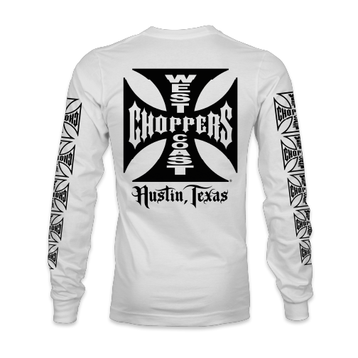 WCC - OG CROSS LONGSLEEVE - WHITE – West Coast Choppers WCC - OG CROSS LONGSLEEVE - WHITE – West Coast Choppers
