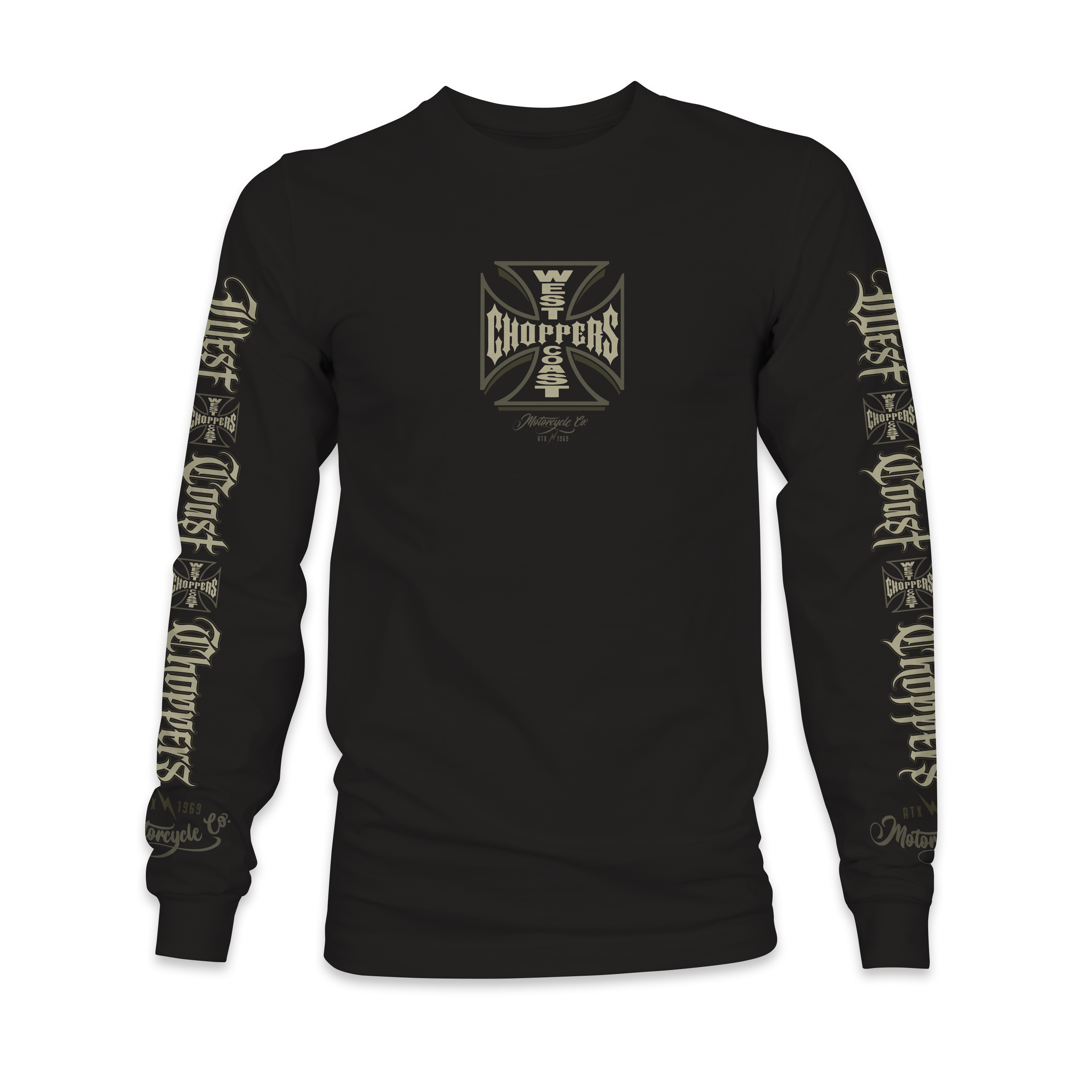 WCC GANGSCRIPT LONG SLEEVE - BLACK – West Coast Choppers WCC GANGSCRIPT LONG SLEEVE - BLACK – West Coast Choppers
