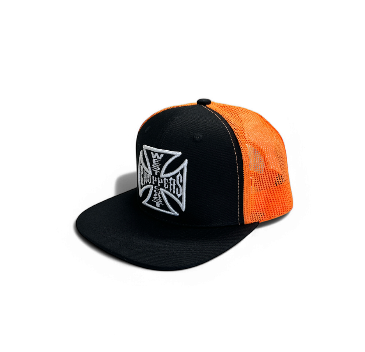 OG CROSS 6 PANEL FLATBILL HAT - BLACK/ORANGE – West Coast Choppers OG CROSS 6 PANEL FLATBILL HAT - BLACK/ORANGE – West Coast Choppers