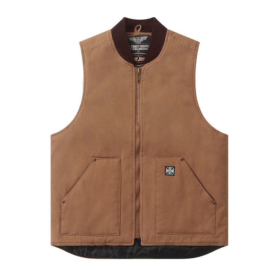 WCC HEAVY DUTY CANVAS WORKVEST - FRONTIER BROWN - West Coast Choppers
