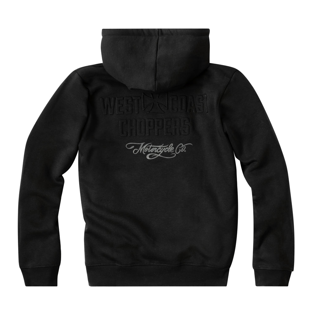 WCC Embossed Sweat Hoody - Black – West Coast Choppers