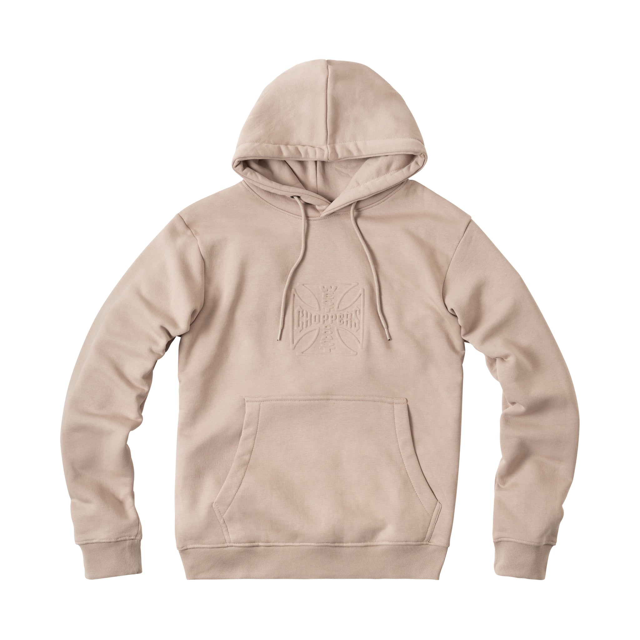 WCC Embossed Sweat Hoody - Beige – West Coast Choppers