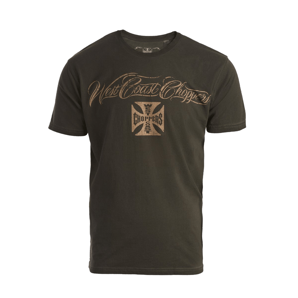 EAGLE CREST TEE - OIL DYE ANTHRACITE - West Coast Choppers