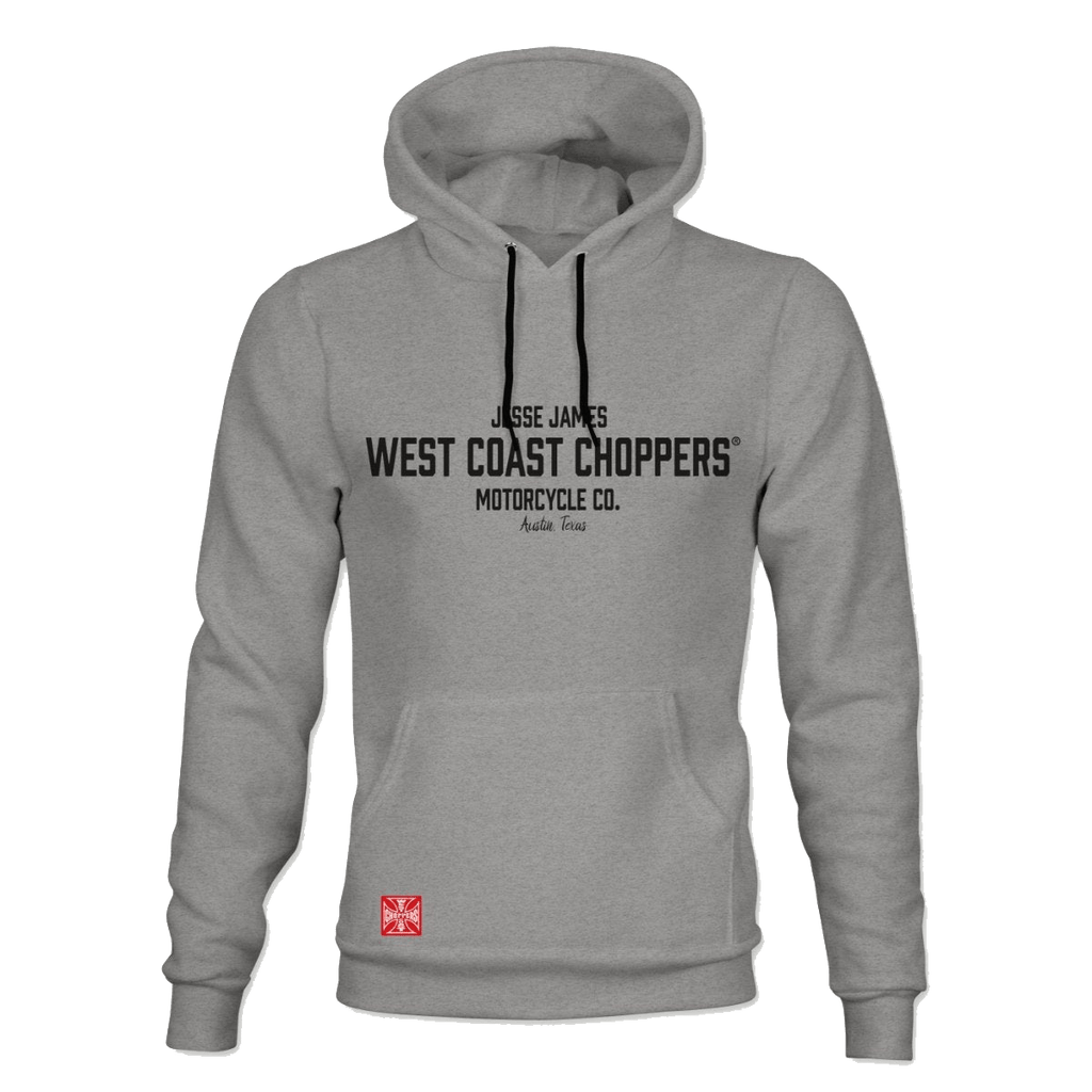 WCC AUSTIN HOODY - HEATHER GREY - West Coast Choppers
