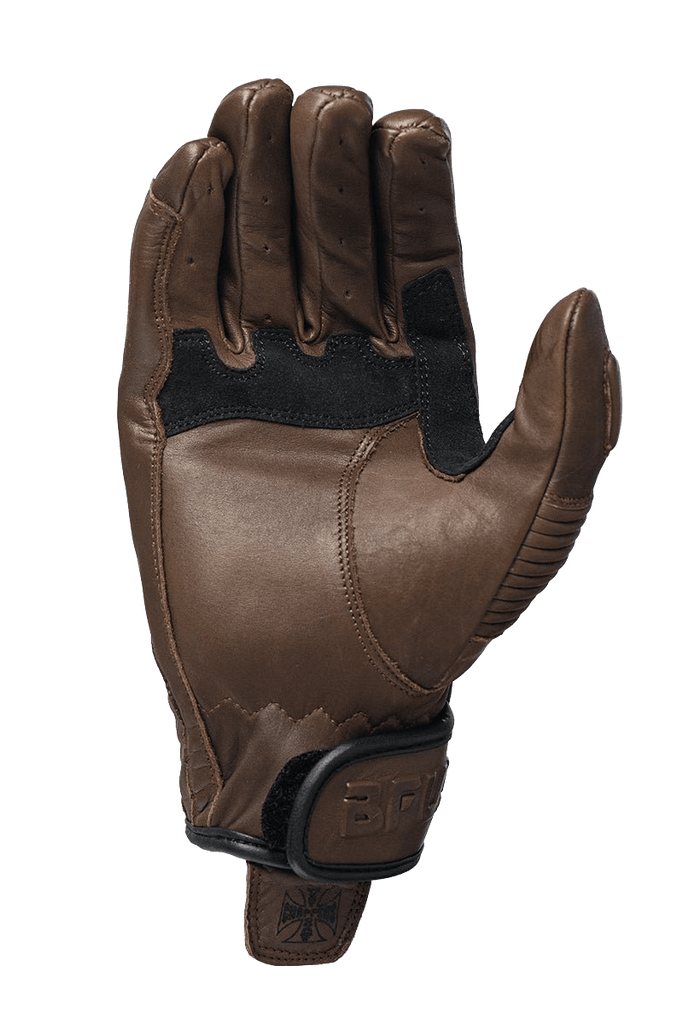 WCC - BFU LEATHER RIDING GLOVE - Tobacco brown - West Coast Choppers