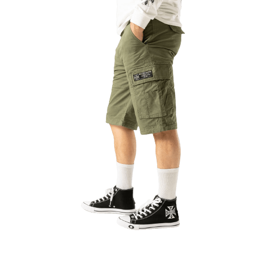 WCC CFL CARGO SHORTS - VINTAGE OLIVE GREEN – West Coast Choppers WCC CFL CARGO SHORTS - VINTAGE OLIVE GREEN – West Coast Choppers