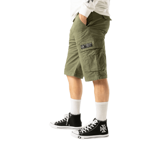WCC CFL CARGO SHORTS - VINTAGE OLIVE GREEN - West Coast Choppers