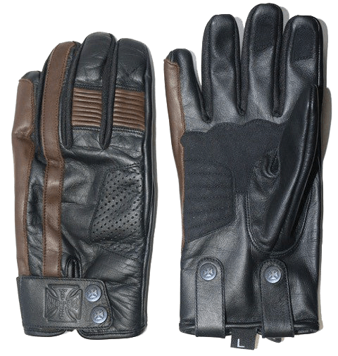 WCC - GRUNGE LEATHER RIDING GLOVE - Tobacco brown - West Coast Choppers