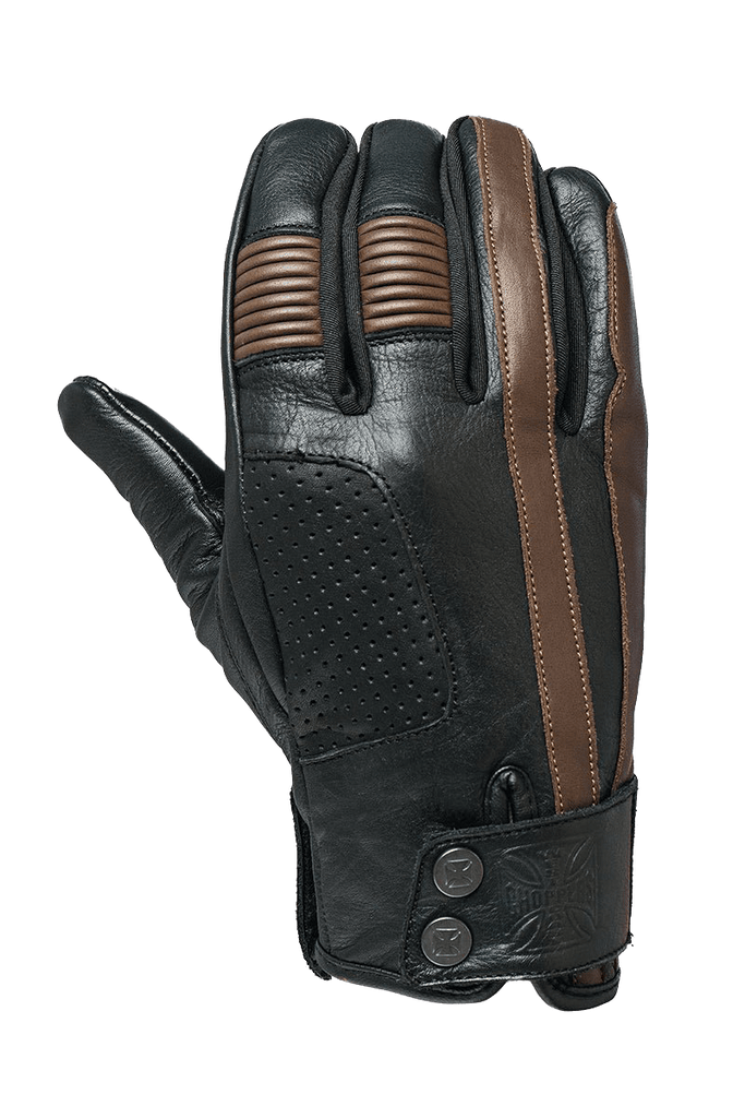 WCC - GRUNGE LEATHER RIDING GLOVE - Tobacco brown - West Coast Choppers