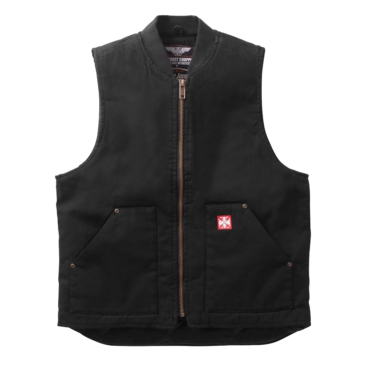 WCC HEAVY DUTY CANVAS WORKVEST - BLACK – West Coast Choppers WCC HEAVY DUTY CANVAS WORKVEST - BLACK – West Coast Choppers