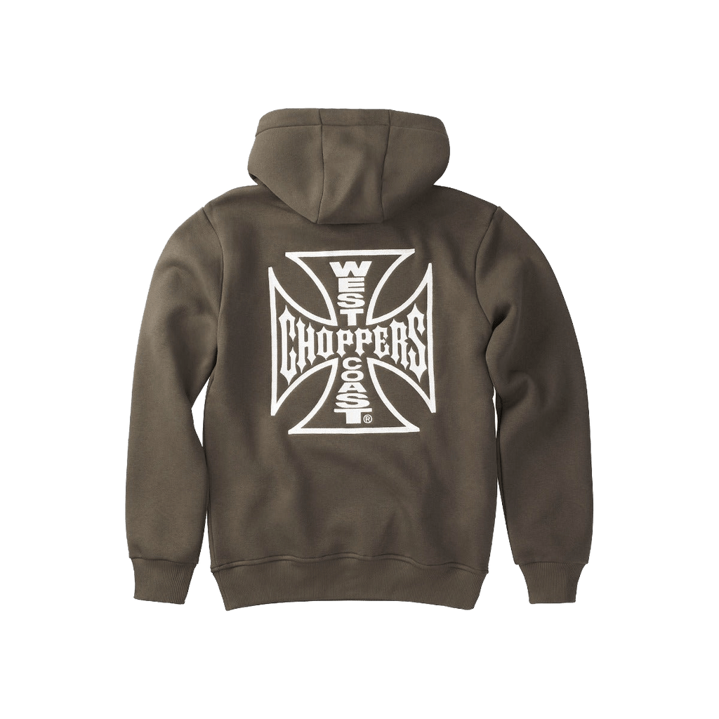 WCC MOTORCYCLE CO. ZIP HOODY - OLIVE GREEN - West Coast Choppers