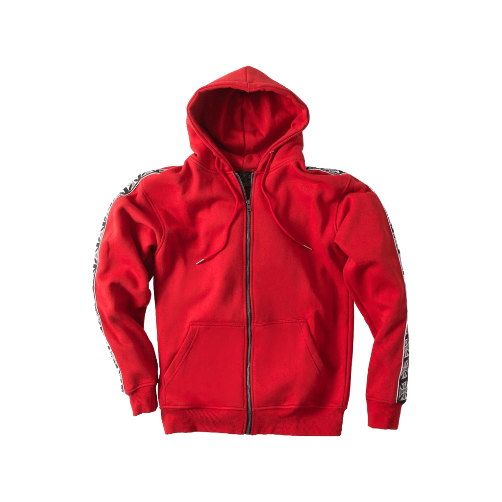 WCC TAPED ZIP HOOD - RED - West Coast Choppers